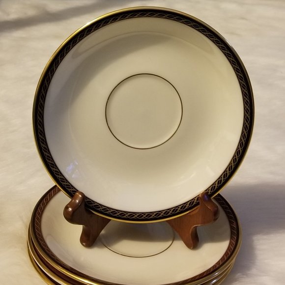 4 Lenox Tyler China Saucers Retired Vtg NEW